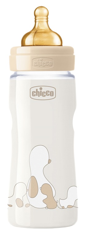 CHICCO BIBERON ORIGINAL 330ML TOUCH REGULAR UNISEX CON TETTARELLA IN CAUCCIU' - Angeli Pharm