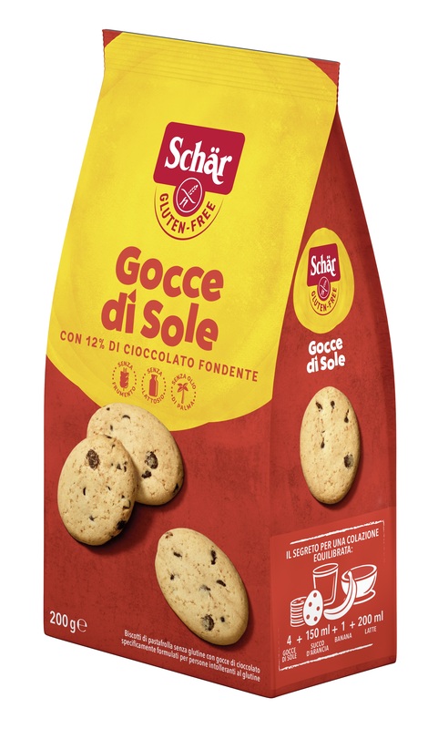 SCHAR GOCCE DI SOLE BISCOTTI DI PASTAFROLLA CON GOCCE DI CIOCCOLATO FONDENTE SENZA LATTOSIO 200 G - Angeli Pharm