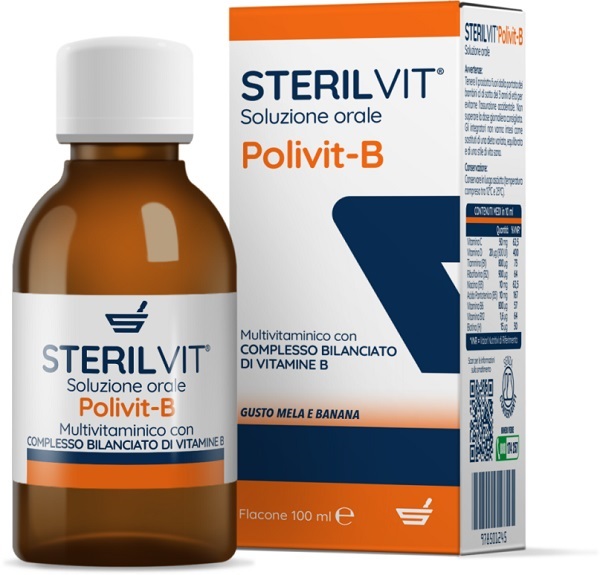 STERILVIT POLIVIT-B SOLUZIONE ORALE GUSTO MELA BANANA 100 ML - Angeli Pharm