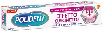 POLIDENT FISSATIVO EFFETTO CUSCINETTO ADESIVO PER PROTESI DENTALI 70 G - Angeli Pharm