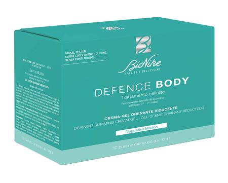 DEFENCE BODY TRATTAMENTO CELLULITE CREMA GEL DRENANTE RIDUCENTE 30 BUSTINE DA 10 ML - Angeli Pharm