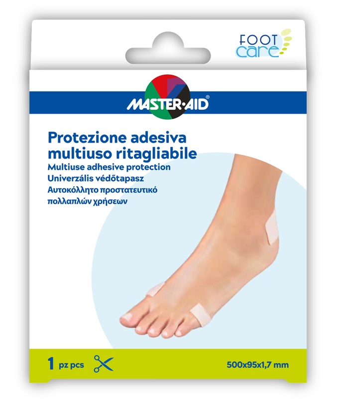 PROTEZIONE ADESIVA MULTIUSO MASTER-AID FOOTCARE RITAGLIABILE 50X9,5 CM A6 - Angeli Pharm