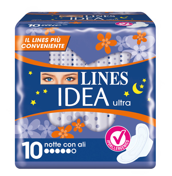IDEA ULTRA ASSORBENTE NOTTE CON ALI 10 PEZZI - Angeli Pharm