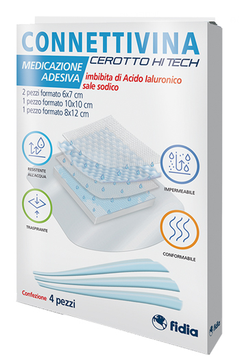 CEROTTO CONNETTIVINA HITECH 4 MISURE MISTE 2 PEZZI 6 X 7 CM + 1 PEZZO 10 X 10 CM + 1 PEZZO 8 X 12 CM - Angeli Pharm