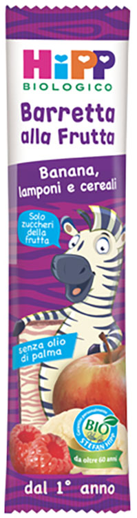 HIPP BIO BARRETTA ALLA FRUTTA BANANA/LAMPONI/CEREALI 23 G - Angeli Pharm