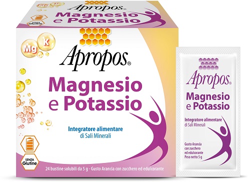 APROPOS MAGNESIO POTASSIO 24 BUSTINE DA 5 G GUSTO ARANCIA - Angeli Pharm