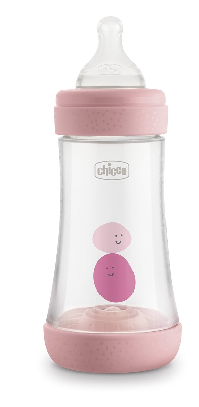CHICCO BIBERON PERFECT 5 GIRL 240 ML IN SILICONE 2 FORI - Angeli Pharm