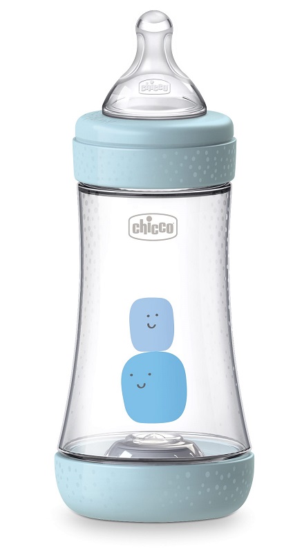 CHICCO BIBERON PERFECT 5 BOY 240 ML IN SILICONE 2 FORI - Angeli Pharm