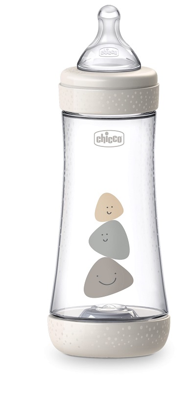 CHICCO BIBERON PERFECT 5 UNISEX 300 ML IN SILICONE 3 FORI - Angeli Pharm