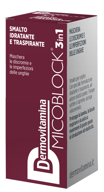 DERMOVITAMINA MICOBLOCK 3 IN 1 SMALTO IDRATANTE E TRASPIRANTE BORDEAUX 5 ML - Angeli Pharm