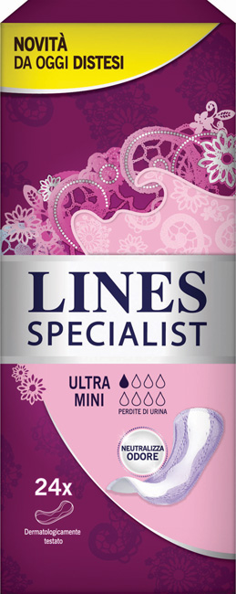 PANNOLONE SAGOMATO LINES SPECIALIST ULTRAMINI 24 PEZZI FARMA - Angeli Pharm