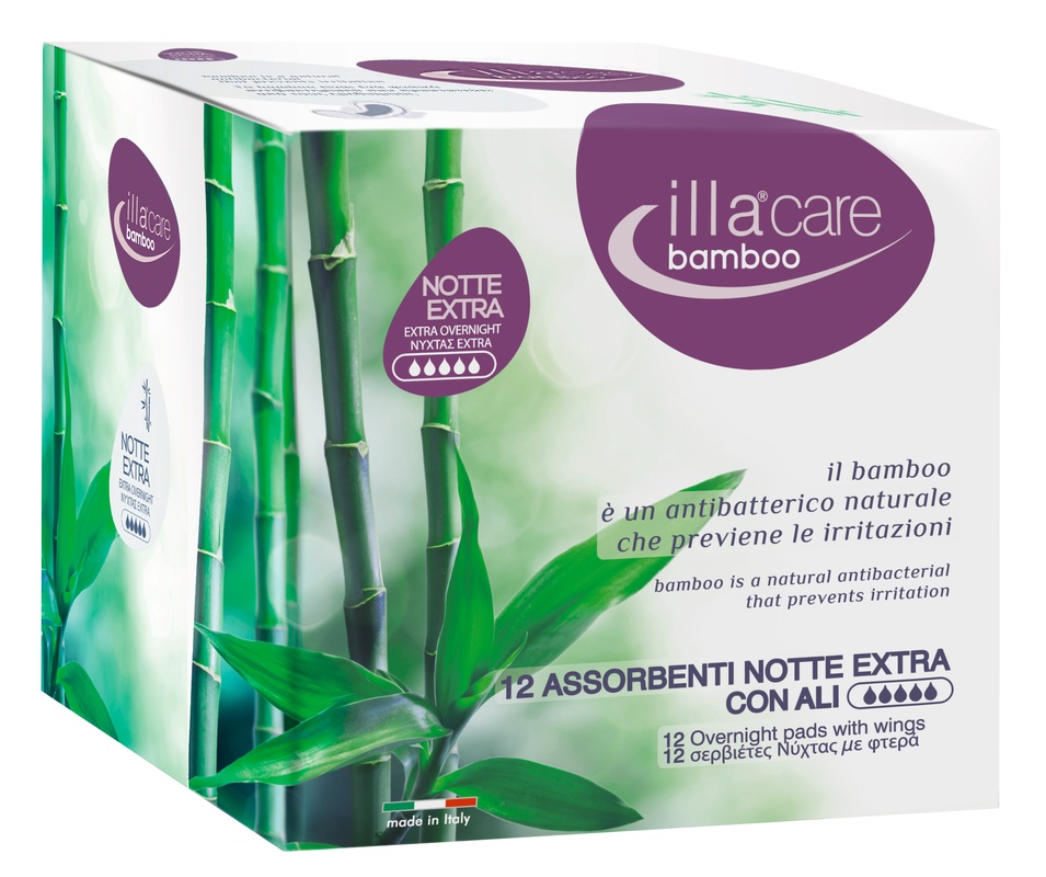 ILLA CARE BAMBOO ASSORBENTI NOTTE EXTRA 12 PEZZI - Angeli Pharm