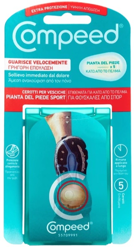 COMPEED CEROTTI PER VESCICHE PIANTA PIEDE SPORT 5 PEZZI - Angeli Pharm