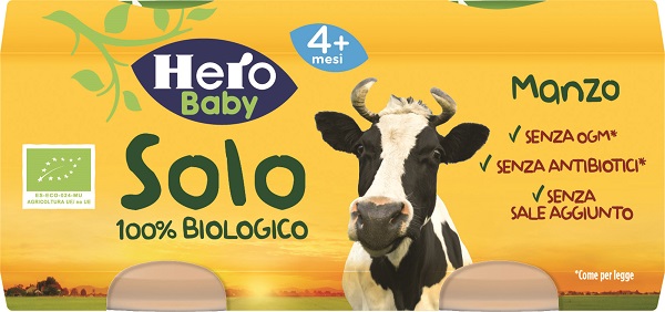 HERO SOLO OMOGENEIZZATO MANZO 100% BIO 2X80G - Angeli Pharm