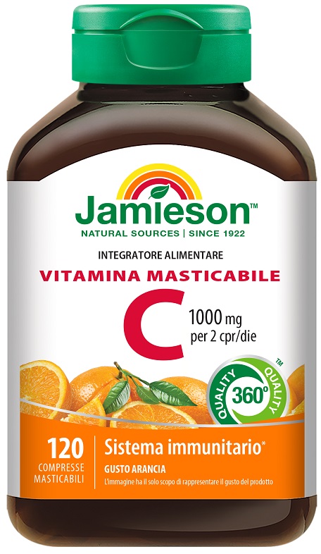 JAMIESON VITAMINA C 1000 MASTICABILE ARANCIA 120 COMPRESSE - Angeli Pharm