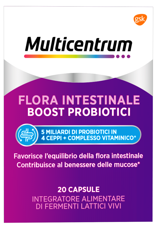 MULTICENTRUM FLORA INTESTINALE BOOST PROBIOTICI 20 CAPSULE - Angeli Pharm