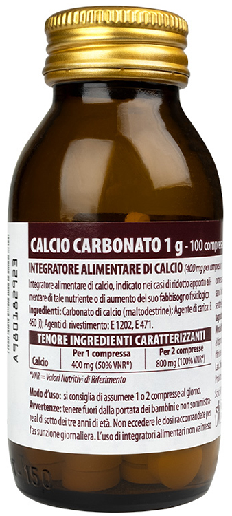 CALCIO CARBONATO NUOVA FORMULA 1 G 100 COMPRESSE - Angeli Pharm