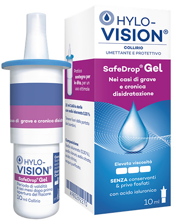 HYLOVISION SAFE DROP GEL 0,3% COLLIRIO UMETTANTE E PROTETTIVO 10 ML - Angeli Pharm