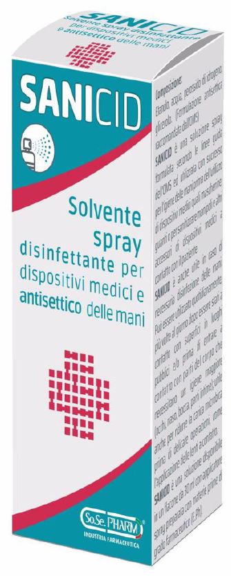 SANICID SOLUZIONE SPRAY PER DISINFEZIONE DISPOSITIVI MEDICI E ANTISETTICO MANI 30 ML - Angeli Pharm