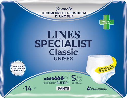 PANNOLONE A MUTANDA LINES SPECIALIST CLASSIC PANTS SUPER S 14 PEZZI - Angeli Pharm