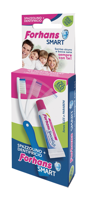 FORHANS SMART KIT IGIENE ORALE SPAZZOLINO PIEGHEVOLE + DENTIFRICIO 12 ML - Angeli Pharm