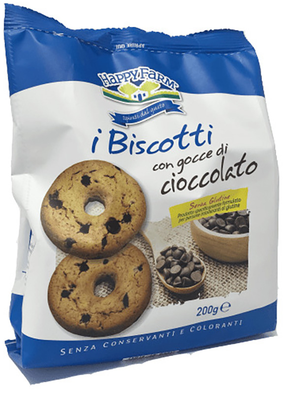 HAPPY FARM BISCOTTI GOCCE CIOCCOLATO 200 G - Angeli Pharm
