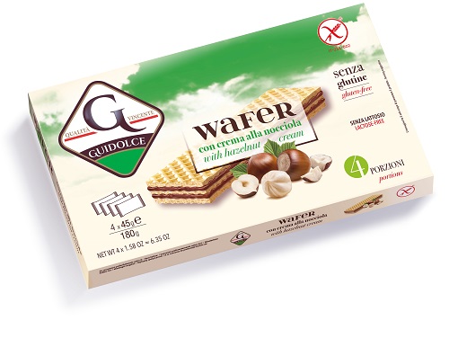 WAFER CON CREMA ALLA NOCCIOLA 4 PORZIONI X 45 G - Angeli Pharm
