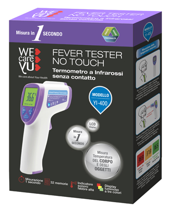 TERMOMETRO A INFRAROSSI SENZA CONTATTO WECAREYU FEVER TESTER NO TOUCH 1 PEZZO - Angeli Pharm