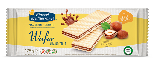 PIACERI MEDITERRANEI WAFER NOCCIOLA 175 G - Angeli Pharm