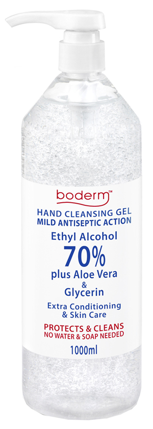 BODERM HAND CLEANSING GEL 70% 1 LITRO CON DISPENSER - Angeli Pharm