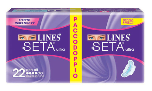 LINES SETA ULTRA ASSORBENTE CON ALI 22 PEZZI - Angeli Pharm