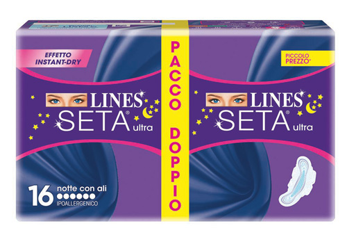 LINES SETA ULTRA ASSORBENTE NOTTE 16 PEZZI - Angeli Pharm