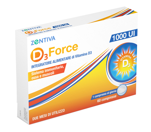 D3 FORCE ZENTIVA 1000UI 60 COMPRESSE - Angeli Pharm