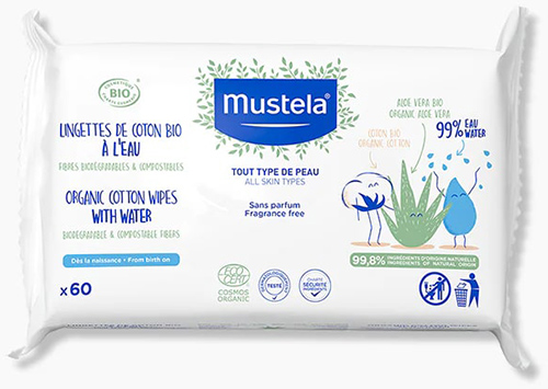 MUSTELA SALVIETTE ACQUA COT BIO 60 PEZZI - Angeli Pharm