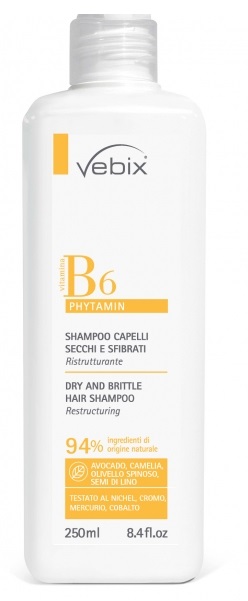 VEBIX PHYTAMIN B6 SHAMPOO CAPELLI SECCHI SFIBRATI RISTRUTTURANTE 250 ML - Angeli Pharm