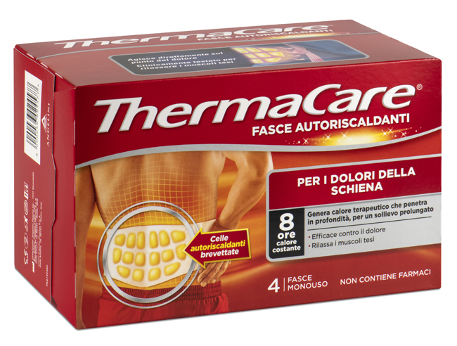 FASCIA AUTORISCALDANTE A CALORE TERAPEUTICO THERMACARE SCHIENA 4 PEZZI - Angeli Pharm