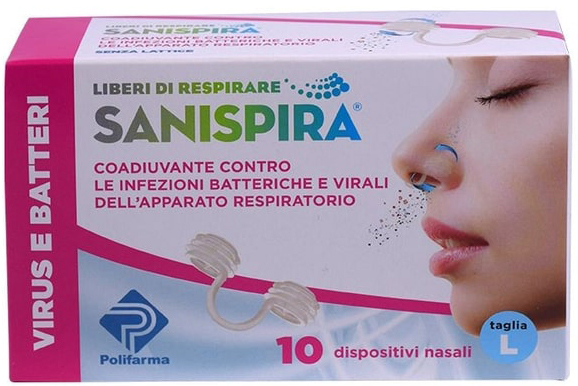 SANISPIRA VISUR & BATTERI FILTRO NASALE LARGE 10 PEZZI - Angeli Pharm