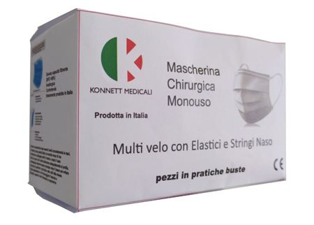MASCHERINA CHIRURGICA MK 00F TIPO IIR 3 STRATI SMS 50 PEZZI - Angeli Pharm