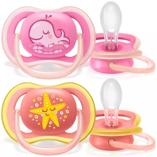 AVENT ULTRA AIR SUCCHIETTO BALENA/STELLA FEMMINA 6-18 MESI 2 PEZZI - Angeli Pharm