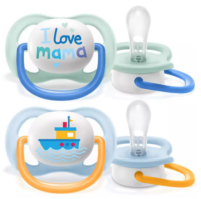 AVENT ULTRA AIR SUCCHIETTO MAMA/BOAT MASCHIO 0-6 MESI 2 PEZZI - Angeli Pharm