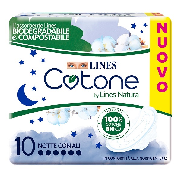 LINES COTONE BIO ULTRA NOTTE 10 PEZZI - Angeli Pharm