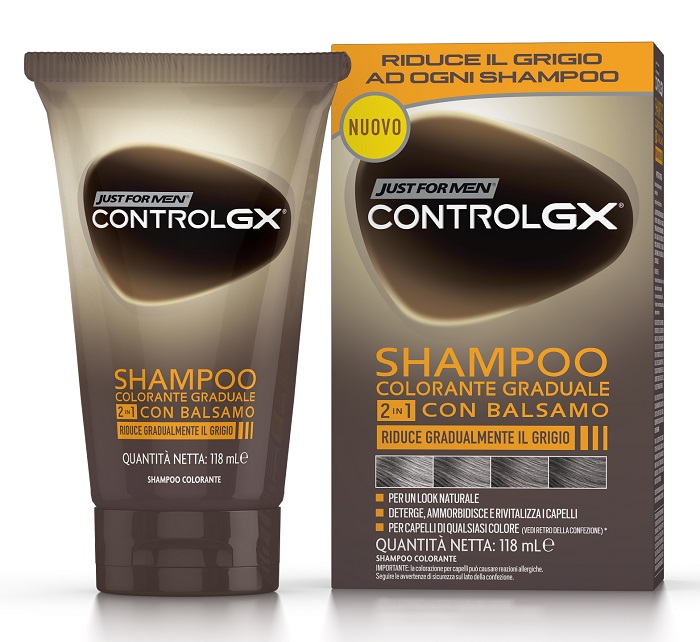 JUST FOR MEN CONTROL GX SHAMPOO COLORANTE GRADUALE 2 IN 1 CON BALSAMO 150 ML - Angeli Pharm