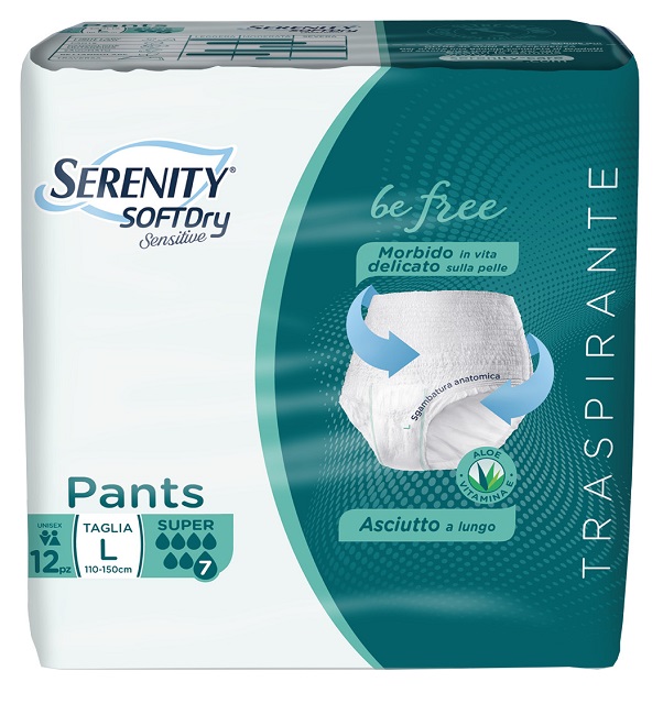 SERENITY PANTS SD SENSITIVE BE FREE SUPER L 12 PEZZI - Angeli Pharm