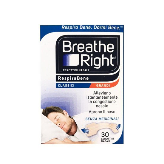 CEROTTI NASALI BREATHE RIGHT CLASSICI GRANDI 30 PEZZI - Angeli Pharm