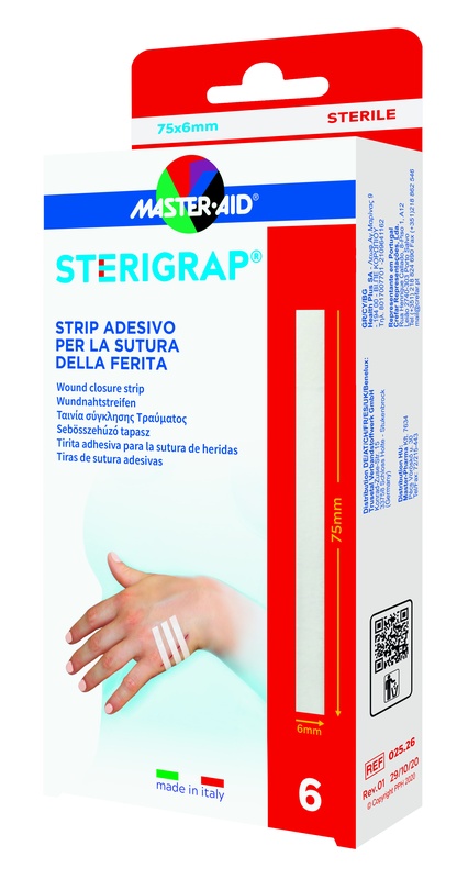 MASTER-AID STERIGRAP STRIP ADESIVO SUTURA FERITE 75X6 MM 6 PEZZI - Angeli Pharm
