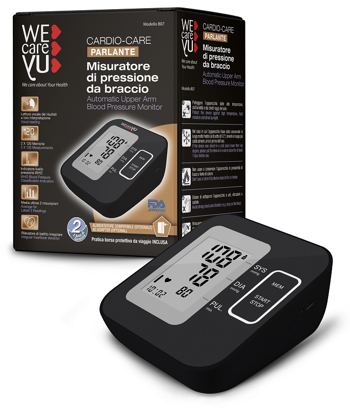 MISURATORE DI PRESSIONE DA BRACCIO PARLANTE WECAREYU CARDIO CARE - Angeli Pharm