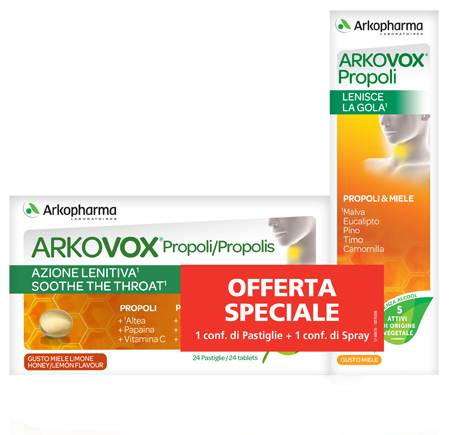 ARKOVOX PROPOLI PACK 24 COMPRESSE + SPRAY 30 ML - Angeli Pharm