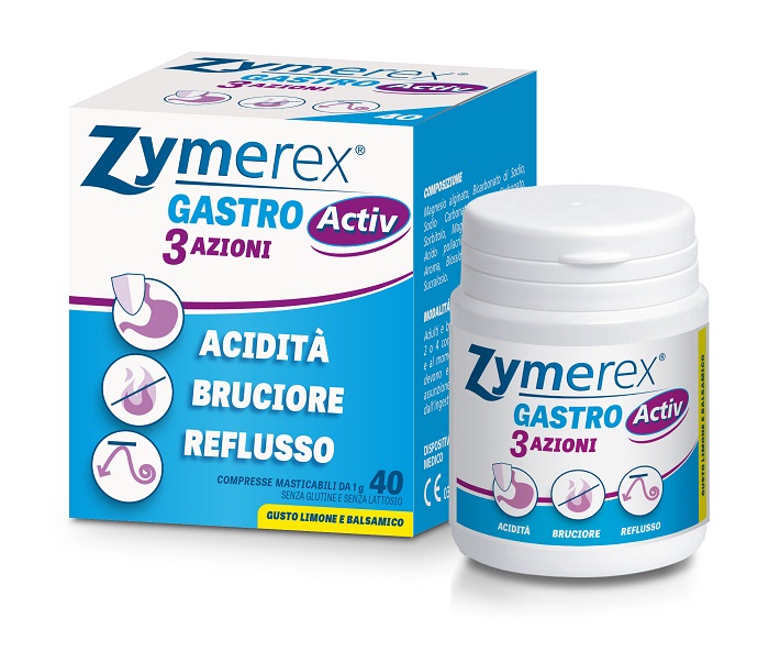ZYMEREX GASTRO ACTIV 3 AZIONI 40 COMPRESSE MASTICABILI - Angeli Pharm