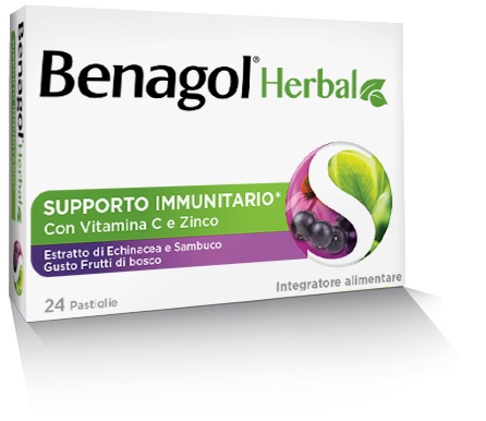 BENAGOL HERBAL FRUTTI DI BOSCO 24 PASTIGLIE - Angeli Pharm
