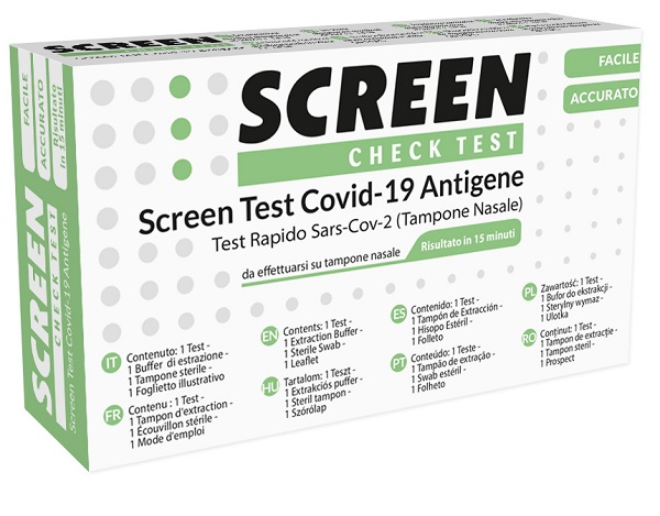 SCREEN TEST AUTODIAGNOSTICO ANTIGENICO RAPIDO COVID-19 SARS-COV-2 TAMPONI NASALI SELFTEST COVID TEST ANTIGENE SCREEN - Angeli Pharm